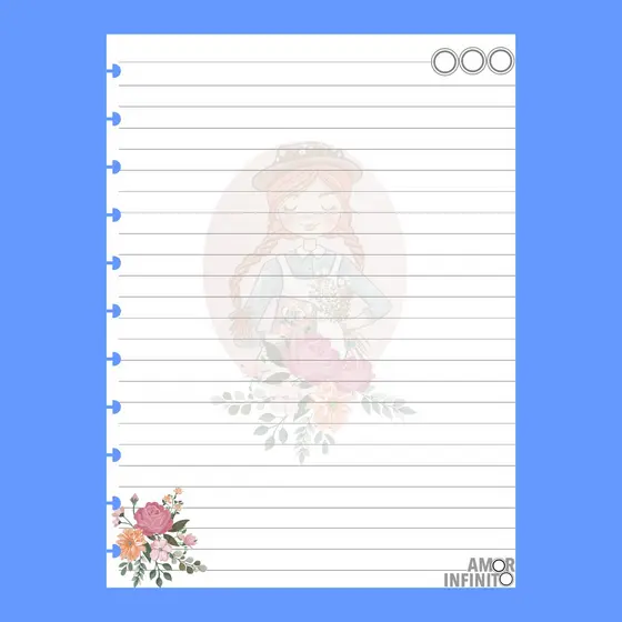 Refil Para Caderno de Disco Sistema Inteligente Amor Infinito Cadernos - Anne