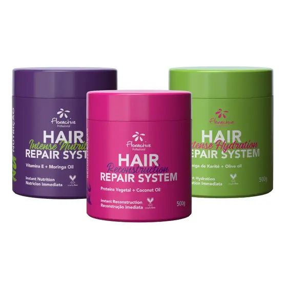 KIT DE MASCARAS CRONOGRAMA CAPILAR HAIR REPAIR SYSTEM 500GR