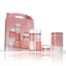 BOX CURL - SHAMPOO 300ML CONDICIONADOR 300ML MASCARA 250GR HIBISCO + MEL FLORA 1KG + ESCOVA POLVO + TOUCA DE CETIM
