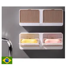 Porta Sabonete Saboneteira Dupla OU Pequeno Sem Furos Com Adesivo Para Aderência - Envio Rápido