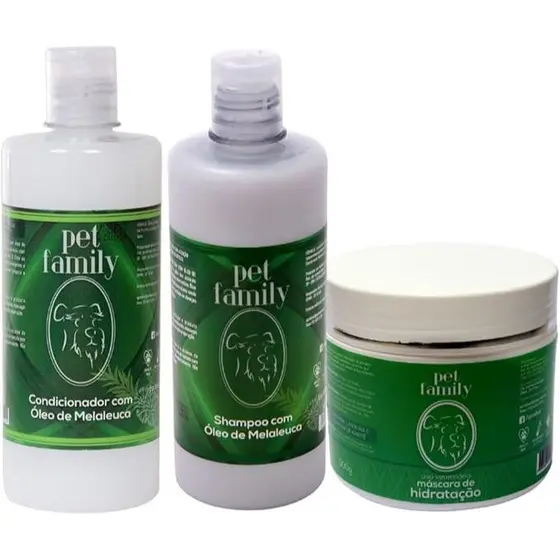 Kit Pet Family 3 Produtos: Máscara Hidratação Profunda, Shampoo e Condicionador
