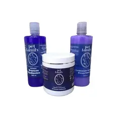 Kit Banho Cachorro e Gato: Shampoo e Condicionador Branqueador + Máscara Matizadora Pet Family