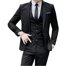 Terno Slim de Luxo Masculino Kit Completo - Blazer + Calça + Colete - Envio imediato