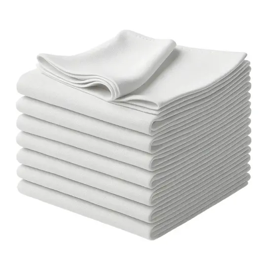 Kit Pano De Prato Copa Lomaer Sacaria 95% Algodão Linha Cores 50cmx70cm Bainha 4 Lados Liso Branco