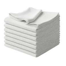 Kit Pano De Prato Copa Lomaer Sacaria 95% Algodão Linha Cores 50cmx70cm Bainha 4 Lados Liso Branco