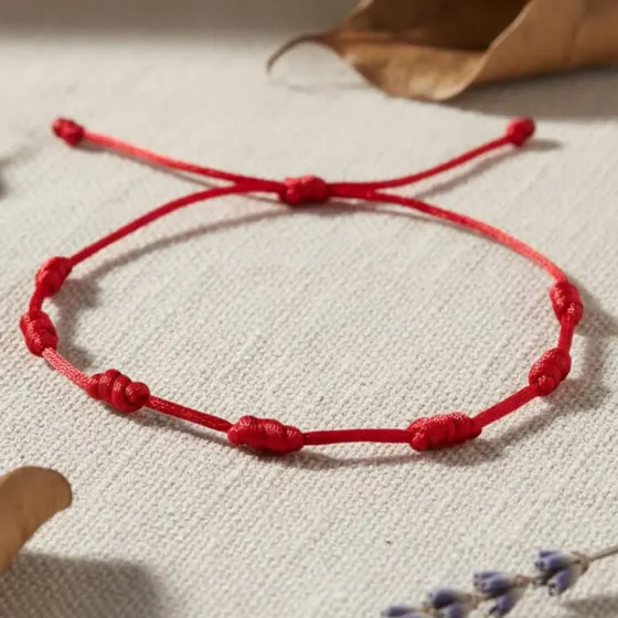 Pulseira Kabbalah Vermelha 7 Nós Adulto/Infantil/ Pulseira de Proteção Unissex