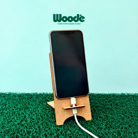 Kit Com 10 Suporte Celular Universal Entrada Para Carregador em MDF Cru
