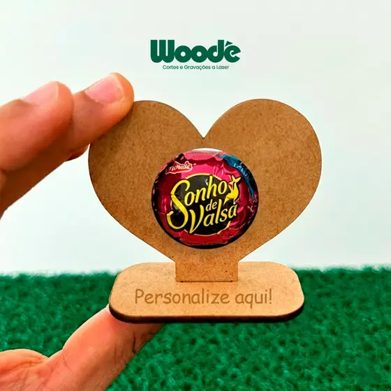 Kit 10/30/50/100 Porta Bombom Coração Personalizado MDF Cru Presente Casal Com Gravação