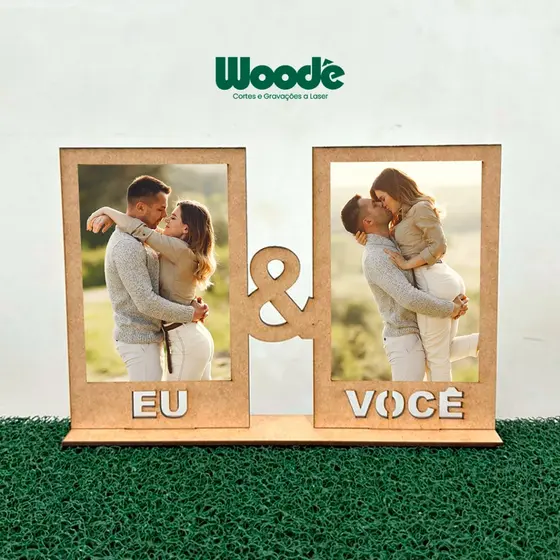 Kit 5/10/15 Porta Retrato Presente Casamento Romântico Dia Dos Namorados Família em MDF Cru