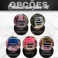 Carimbo personalizado com placa espelhada 3D - Enviar os dados no chat - LANÇAMENTO