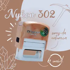 6 Carimbos personalizado Nykon 302 38x14mm