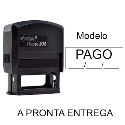 Carimbo Automático - Escrita Pago Com Data