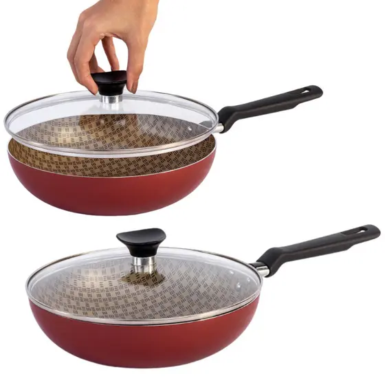2 Frigideira Funda Antiaderente 24 Cm Com Tampa - Tramontina