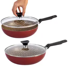 2 Frigideira Funda Antiaderente 24 Cm Com Tampa - Tramontina
