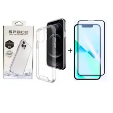 Kit Capa Capinha Space Anti Impacto + Película 3D IPhone 11/12/13/14 Pro Max