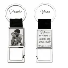 Chaveiro Personalizado com Foto e Frase Gravado a Laser em Aço Presente Pai Mãe Amigo Namorado Filho