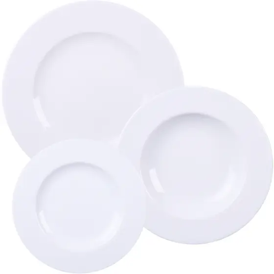 Kit de Pratos Fundo Raso Sobremesa Tramontina Elena Hotel Restaurante Porcelana