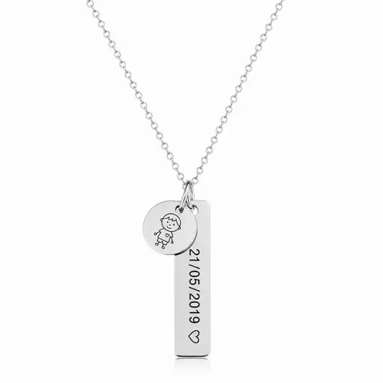 Colar Personalizado Aço Inox Masculino e Feminino Pingente Gravado Nome Frase Inicial