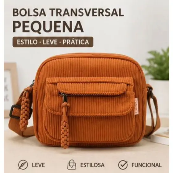 Bolsa Feminina Veludo Transversal Tiracolo Mensageiro Casual Fashion Divisórias- Envio imediato 2630