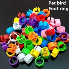 100pcs Anilha 6mm Calopsita Canário Numerada 001-100 Anel Identificação Aves Colorida