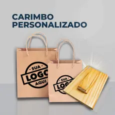 Carimbo Personalizado para Sacola Kraft, embalagens, sacos Delivery, caixas e tags