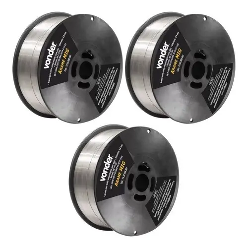 Kit 3 Arames para Solda MIG sem Gás Vonder 0,8mm 3kg Tubular para Aço Carbono