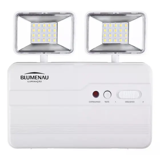 Luminaria Bloco Autonomo de Emergencia Led 2200 Lumens 2 Farois Blumenau Iluminacao