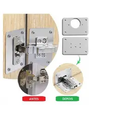 Placa Reparo Dobradiças para Móveis Porta e Armário