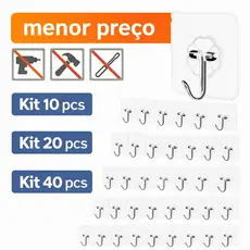 Ganchos Adesivos Parede Multi Funcional Autocolante Casa Cozinha Quarto Banheiro Organizado