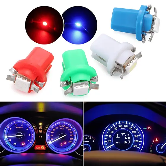 4x Lâmpada Painél T5 Led B8.5 12v 5050 Cores Painél cores