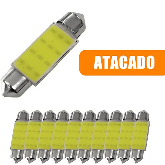 Kit 10 Lâmpadas Torpedo Cob Led Chip 31 36 39 41 Mm