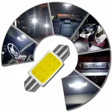 Lampada Super Led Torpedo c5w Cob 31mm 36 mm 39 mm 41 mm Para Teto Luz Placa Porta Malas Carro 6500K 12v branco Efeito Xênon