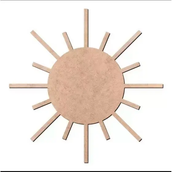 Aplique Sol Decorativo Modelo 1 Decoração Mdf