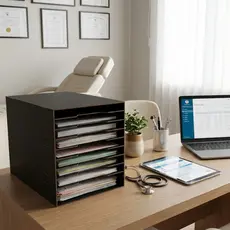 Organizador de Folhas de Sulfite A4 com 10 Compartimentos - Preto