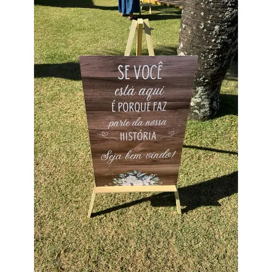 Cavalete Para Placa de Recepção de Casamento em Mdf