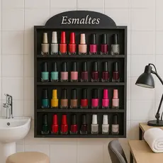 Organizador De Esmaltes Mdf Manicure P/ 100 Unidades - Preto
