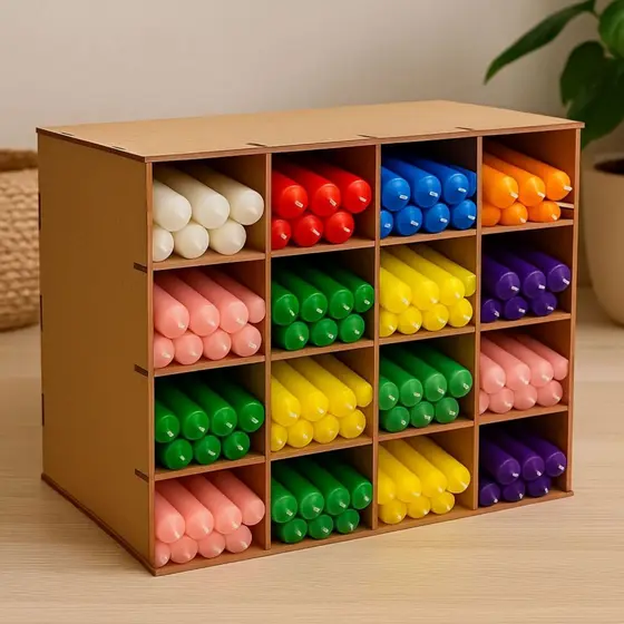 Porta-Velas MDF Cru para Umbanda e Candomblé Corte a Laser - Escolha sua cor