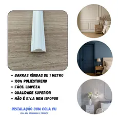 Rodameio 2cm Boiserie Moldura Poliestireno Barras de 1 Metro
