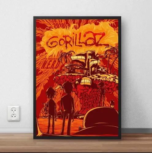 Quadro / Poster Emoldurado Gorillaz P2138