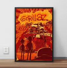 Quadro / Poster Emoldurado Gorillaz P2138