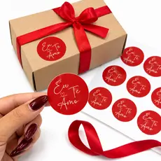24 un Adesivo Eu te Amo Vermelho - Coleção Dia dos Namorados