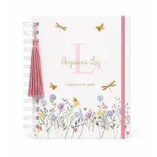 Caderneta De Saúde | Vacina Floral Borboletas Menina Personalizada Atualizada clean