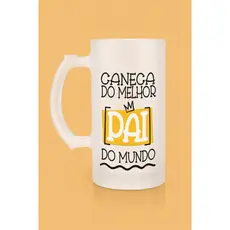 Caneca de Chopp Vidro Jateado FOSCO Dia dos Pais