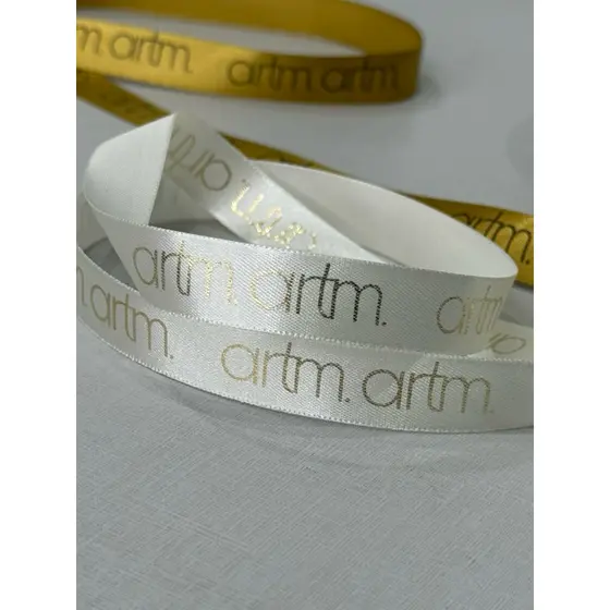 Fita de Cetim Personalizada 15mm Dourado ou Preto | Embalagens e Lembrancinhas | 50 Metros