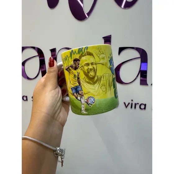 Caneca Neymar Seleção Brasileira Presente Futebol 325ml