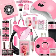 Kit de Unha acrigel Completo Profissional Motor Lixadeira Porquinho Cabine Sun Coletor