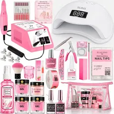 Kit Alongamento Unha Gel Profissional Lixadeira Mercedes e Cabine Led Uv Necessaire - Envio Imediato