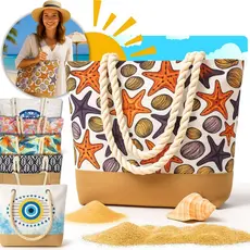 Bolsa de Praia Feminina Alça de Corda Modelo Novo Verão Piscina Grande Resistente com Forro interno