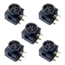 Kit 5 Conector Energia Power Plugue Jack 3 Pinos Fêmea 3 Vias 90º Impressora Térmica Elgin L42 Pro