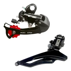 kit cambio traseiro gts 8v + dianteiro over por cima para bike bicicleta aro 26 e 29